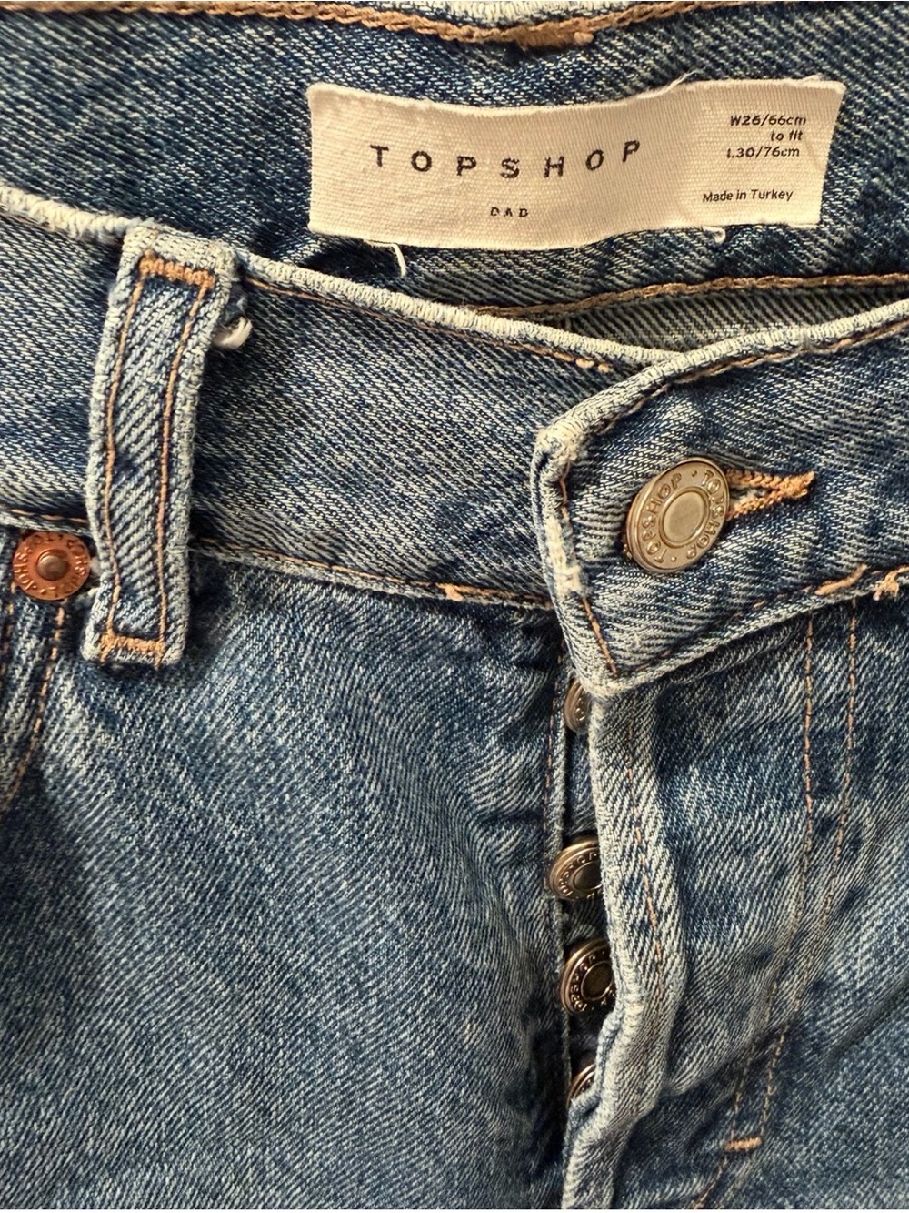 Topshop Medium Blue Straight Ripped Jeans - Picture 3 of 3